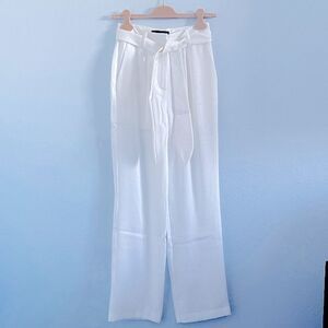 NWT Beige & Coco high waisted white trousers with tie size XS